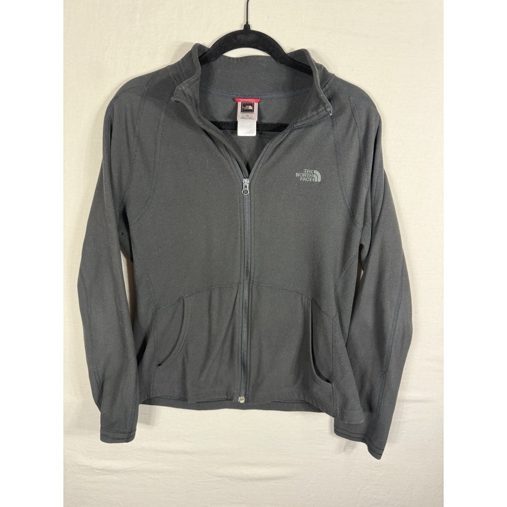 The North Face Womens Black Full Zip Fleece Jacket Size Large Lightweight